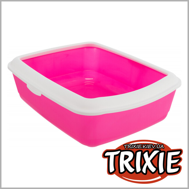 ТРИКСИ Украина - Туалет с рамкой Trixie Classic Litter Tray ( 37 * 15 * 47 см розовый)
