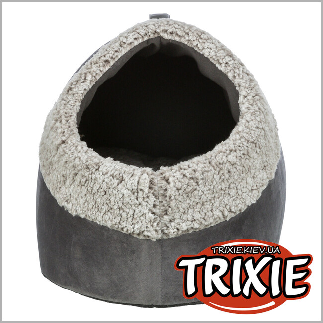 ТРИКСИ Украина - Лежак-пещера для животных Trixie "Calida" с теплоотражающей вставкой, 50х30х35см, серый/бело-черный