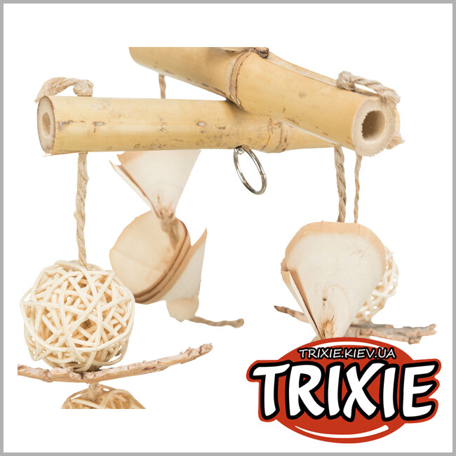 ТРИКСИ Украина - Натуральная игрушка Trixie 58993 для попугаев (бамбук/ротанг/дерево), 31см