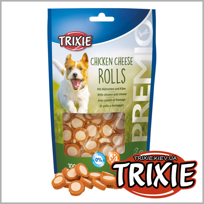 ТРИКСИ Украина - Лакомство для собак Trixie 31589 PREMIO Chicken Cheese Rolls с курицей и сыром 100г