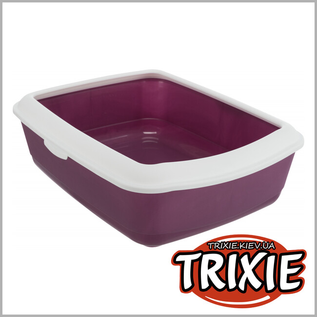 ТРИКСИ Украина - Туалет с рамкой Trixie Classic Litter Tray ( 37 * 15 * 47 см ягодный )