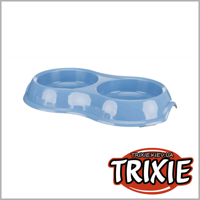 ТРИКСИ Украина - Пластиковая миска двойная TRIXIE (не скользит 2*0.2л / 11см)