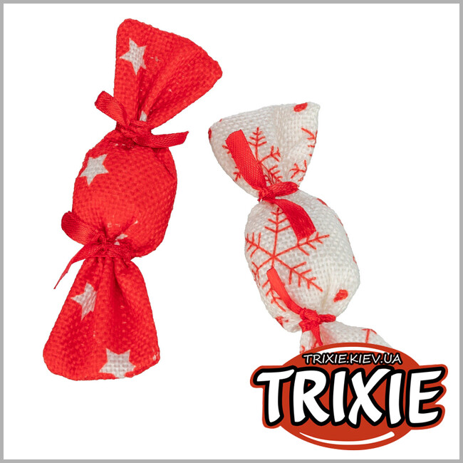 ТРИКСИ Украина - Игрушка "Рождественская конфета" для кошек Trixie 92450 ткань 2 шт 11 см
