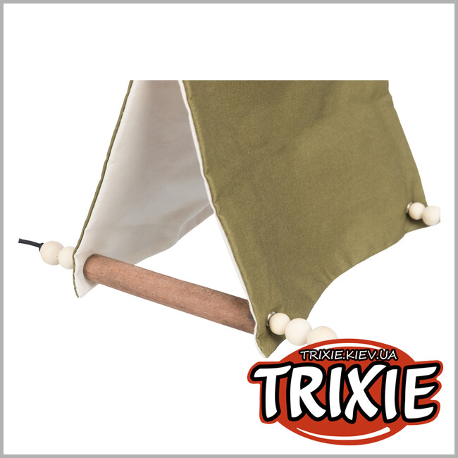 ТРИКСИ Украина - Подвесная палатка Trixie 58998 для птиц (хлопок/дерево), 16х18х20см, зеленый
