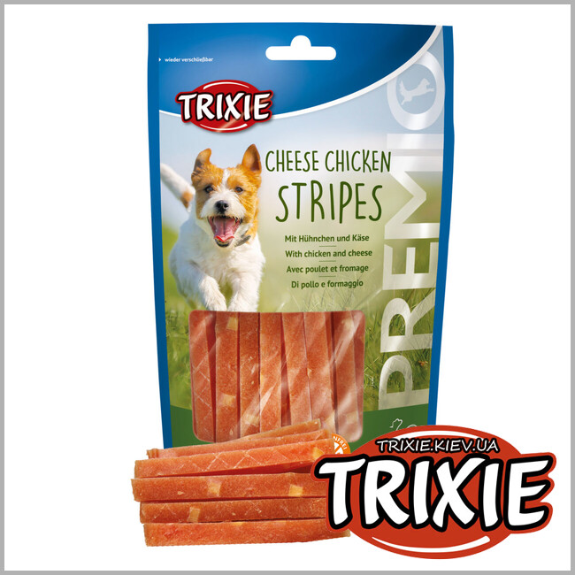 ТРИКСИ Украина - Лакомство для собак Trixie 31586 PREMIO Chicken Cheese Stripes курица/сыр 100г