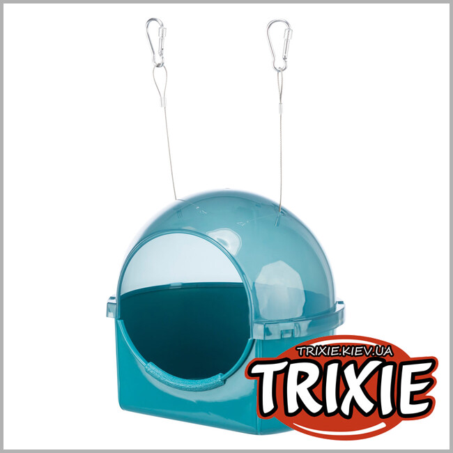 ТРИКСИ Украина - Купальня-домик для птиц Trixie 54036, круглая, 15х16х17см, (синий пластик)
