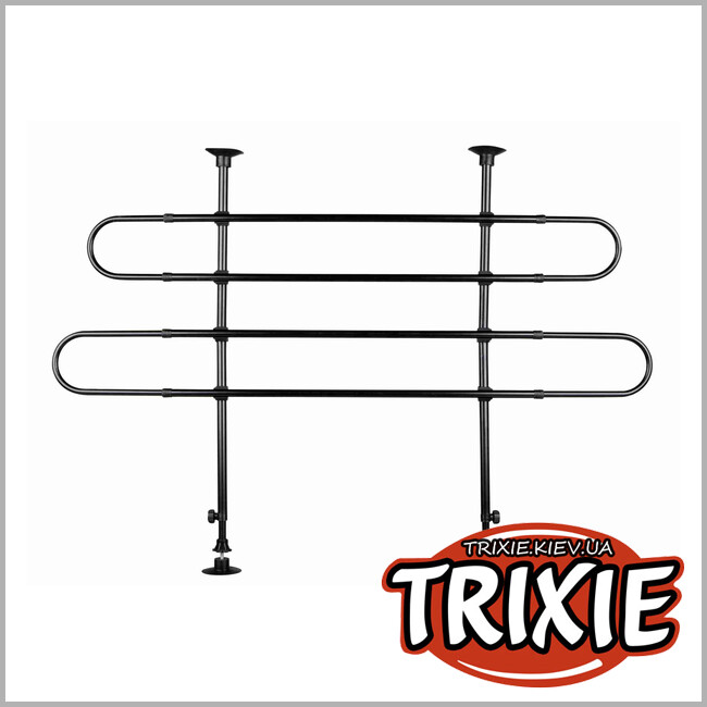 ТРИКСИ Украина - Автомобильная решетка Trixie 1316 в багажник угловая для животных: 85-140см/75-110см, черный