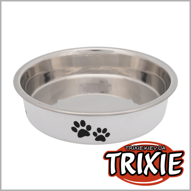 ТРИКСИ Украина - Миска нескользящая металл для коротконосых котов TRIXIE (0.25л / 13см цвета разные)