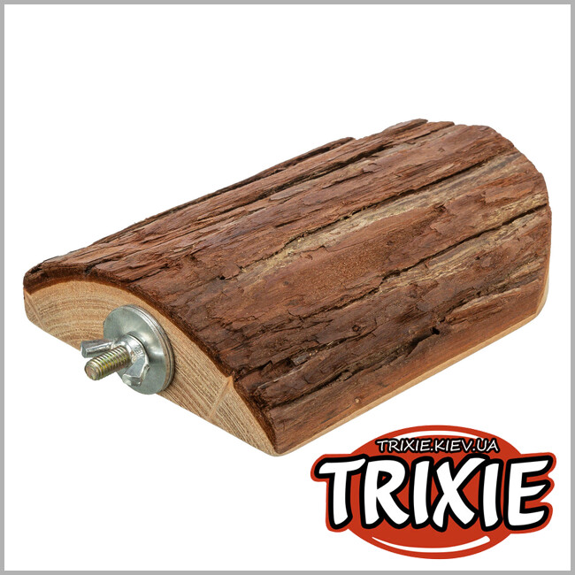 ТРИКСИ Украина - Платформа для грызунов 62250 Trixie с винтовой крепью из древесной коры 10х15 см.