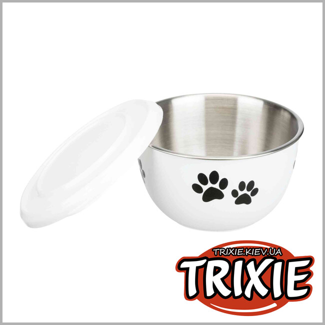 ТРИКСИ Украина - Миска с крышкой TRIXIE (металл/пластик, 0.35л/11см)