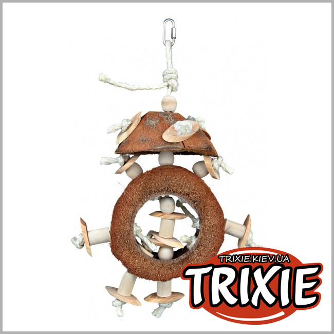 ТРИКСИ Украина - Игрушка подвесная для птиц TRIXIE Natural (кокос/дерево/сизаль 40cm)