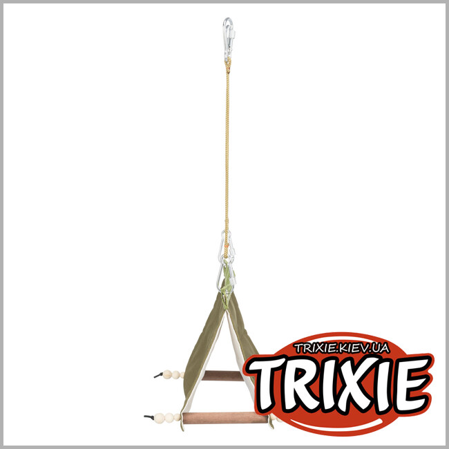 ТРИКСИ Украина - Подвесная палатка Trixie 58998 для птиц (хлопок/дерево), 16х18х20см, зеленый