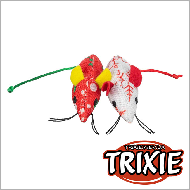 ТРИКСИ Украина - Игрушка Мышка для кошек Trixie 92451 ткань 2 шт 7 см