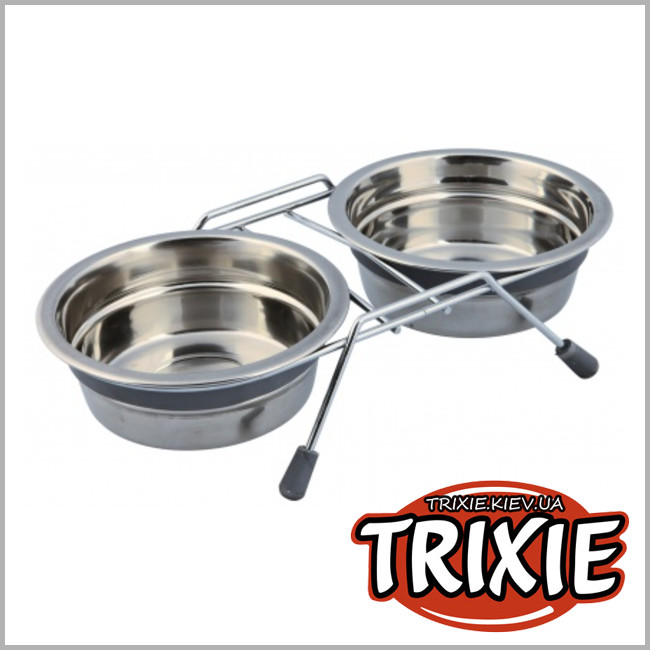 ТРИКСИ Украина - Стояк с 2мя мисками для кошек TRIXIE - Eat on Feet (Размер: 2х0,45л/13см)