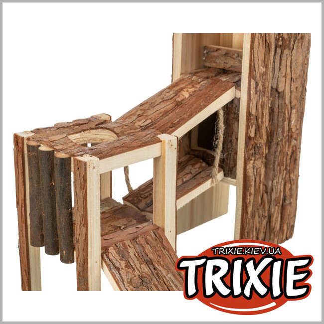 ТРИКСИ Украина - Игровая площадка Trixie "Tjorven" для мышей, хомяков (кора), 32х19х29см