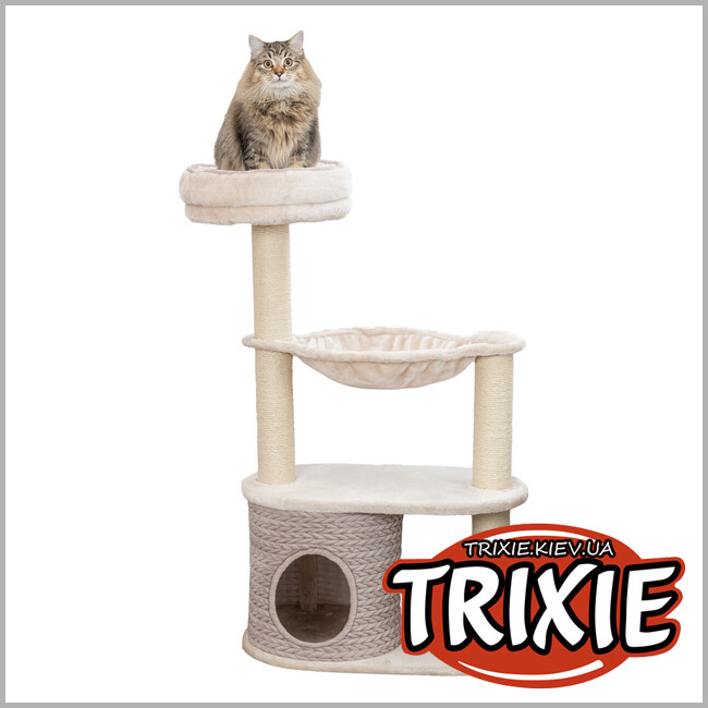 ТРИКСИ Украина - Домик-драпак для кошек Trixie "Alessia", 114см, светло-серый/песок