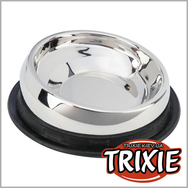 ТРИКСИ Украина - Миска для коротконосых пород Trixie Feed bowl for short-nosed breeds (нержавеющая 0.25 l/ø 19 cm)