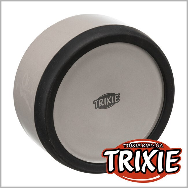 ТРИКСИ Украина - Миска керамическая с резиновой кромкой TRIXIE (0.4л/12см, серая)