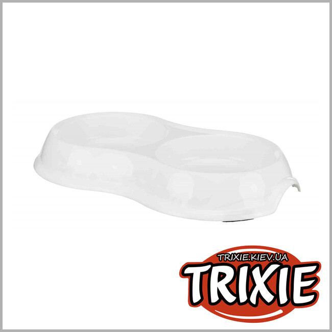 ТРИКСИ Украина - Пластиковая миска двойная TRIXIE (не скользит 2*0.2л / 11см)