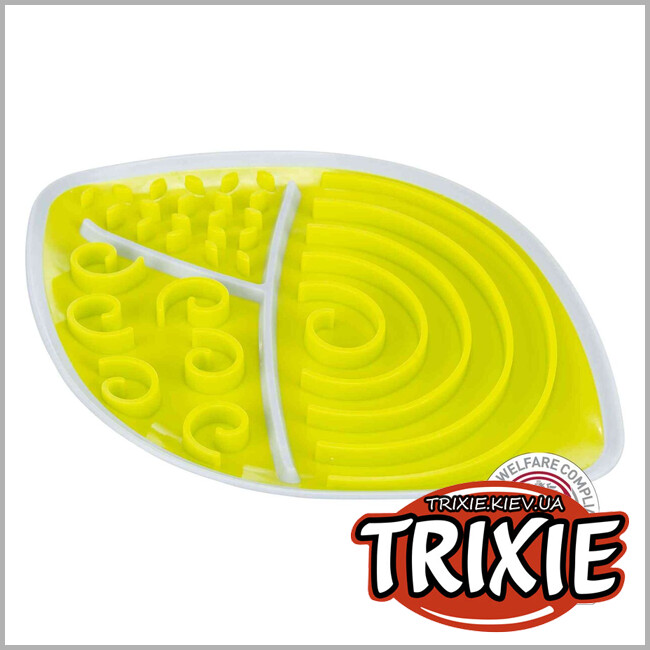 ТРИКСИ Украина - Коврик для лакомства котам Trixie 34959 "Lick'n'Snack" (ПГ/пластик), 28х21см, лайм/серый