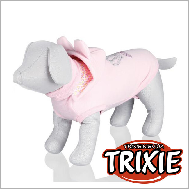 ТРИКСИ Украина - Пуловер с капюшоном с ушами для собак TRIXIE - Roma (M: 52/45см, розовый)