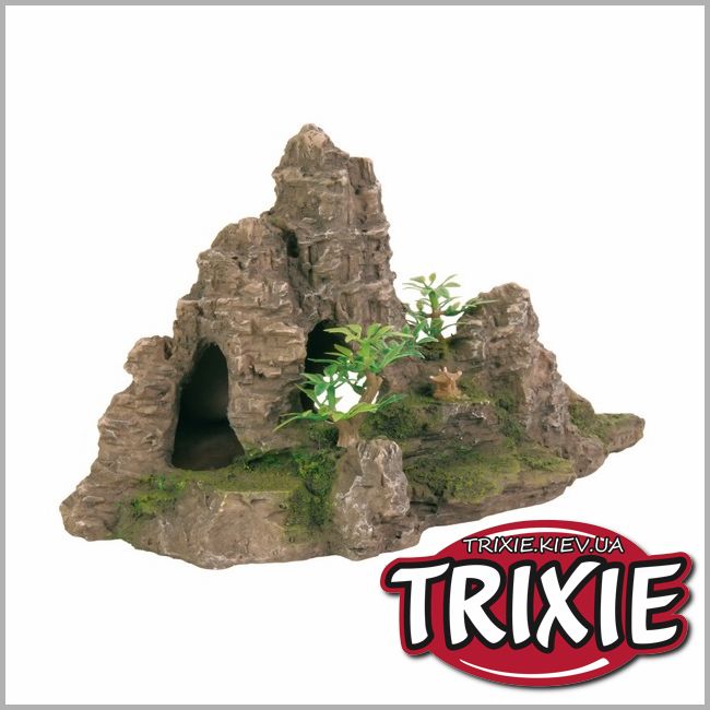 ТРИКСИ Украина - Декор Грот для рыбок TRIXIE - Скалы с пещерой с растениями (22*10*12см)