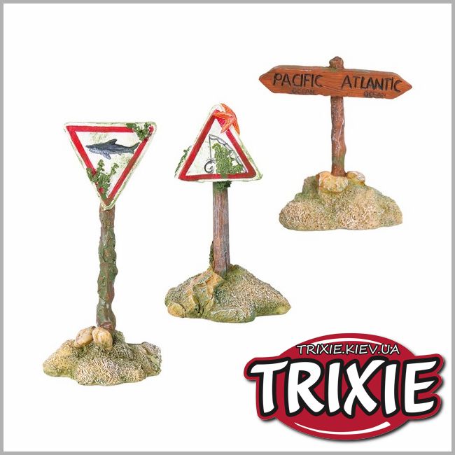 ТРИКСИ Украина - Набор гротов для рыбок TRIXIE - Дорожные знаки