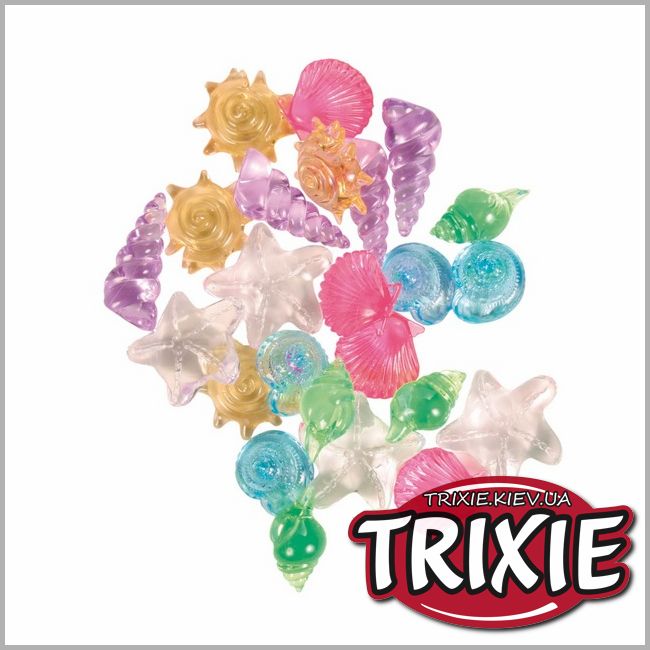 ТРИКСИ Украина - Разноцветные прозрачные ракушки для аквариумов TRIXIE