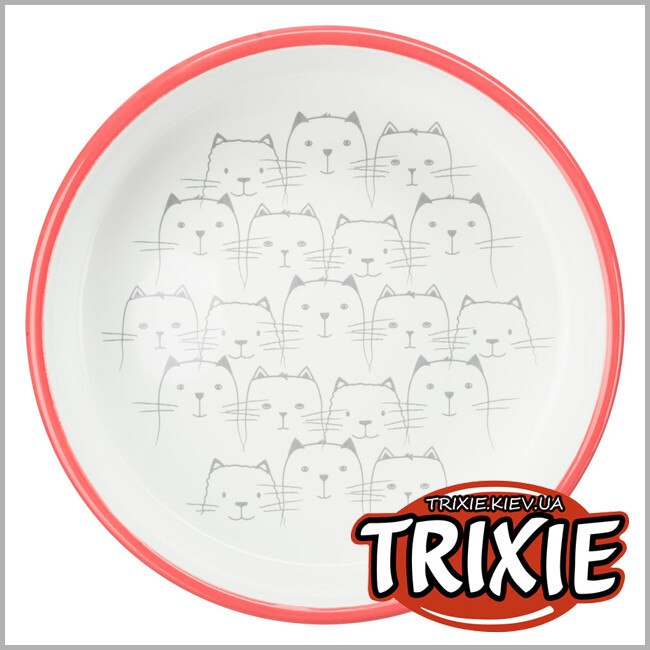 ТРИКСИ Украина - Миска для коротконосых котов TRIXIE (0,3 л/ø 15 см красная)