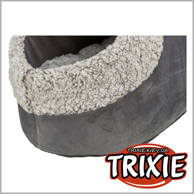 ТРИКСИ Украина - Лежак-пещера для животных Trixie "Calida" с теплоотражающей вставкой, 50х30х35см, серый/бело-черный