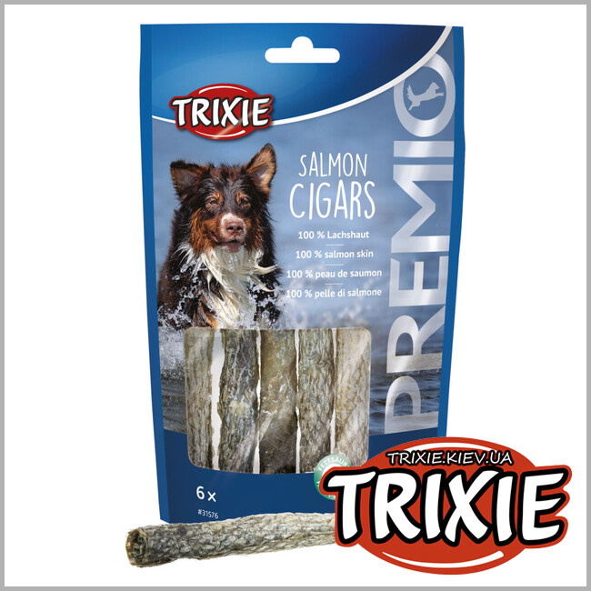 ТРИКСИ Украина - Вкусности кожа лосося для собак Trixie 31576 12,5 см, 6 шт./70 г