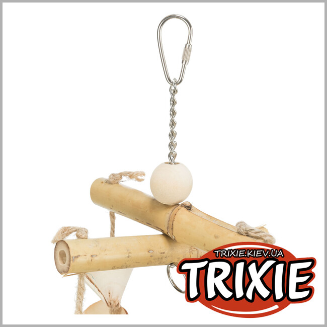 ТРИКСИ Украина - Натуральная игрушка Trixie 58993 для попугаев (бамбук/ротанг/дерево), 31см