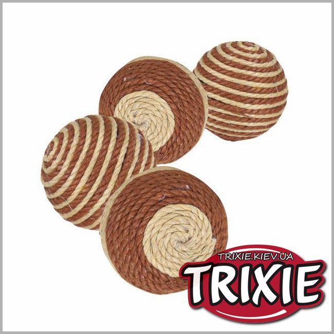 ТРИКСИ Украина - мячик-погремушка для кошки TRIXIE (пластик/пряжа, 4.5см)