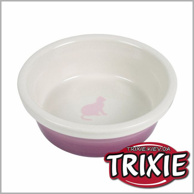 ТРИКСИ Украина - Миска для кошки TRIXIE - керамическая, с рисунком кошки
