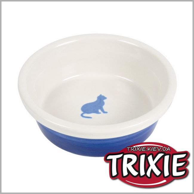 ТРИКСИ Украина - Миска для кошки TRIXIE - керамическая, с рисунком кошки