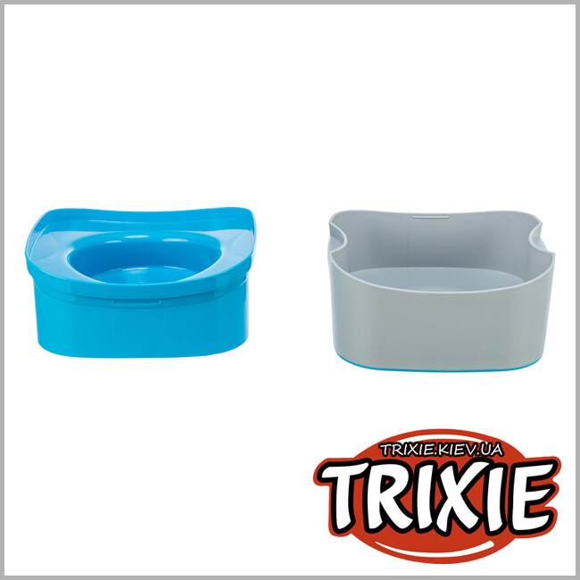 ТРИКСИ Украина - Миска для путешествий Trixie 24601 "Strong", 21х11х21см, темно-серый/петроль