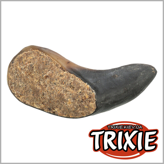 ТРИКСИ Украина - Рог буйвола для животных Trixie 27751 с начинкой из мяса/сухожилия, 10-14см.