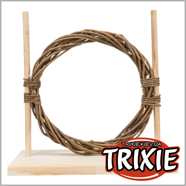 ТРИКСИ Украина - Набор для аджилли с кольцом для грызунов Trixie 61910 (дерево/ива), 28х26х11см