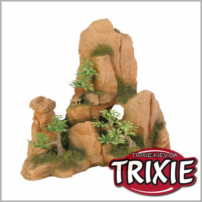 ТРИКСИ Украина - Грот для рыбок TRIXIE - Скалы с растениями