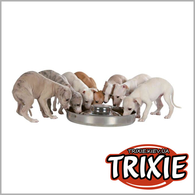 ТРИКСИ Украина - Для щенков Нержавеющая миска Trixie Junior Puppy Bowl (4L / 38см)
