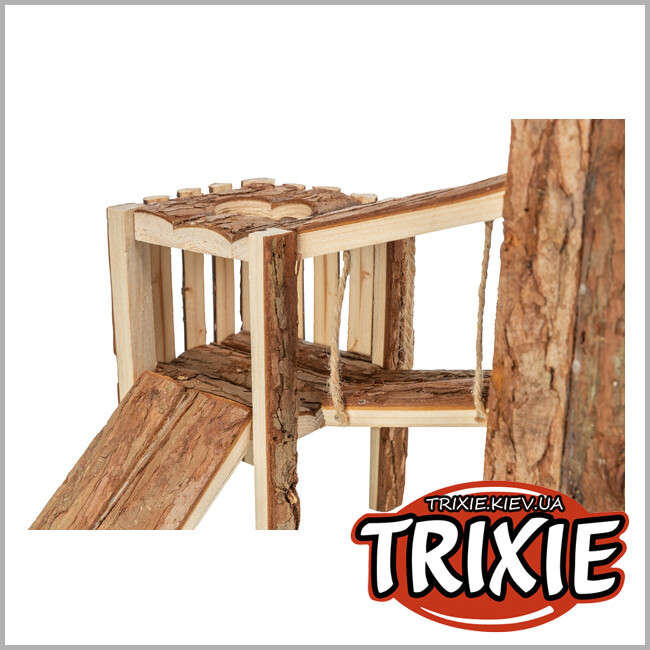 ТРИКСИ Украина - Игровая площадка Trixie "Tjorven" для мышей, хомяков (кора), 32х19х29см