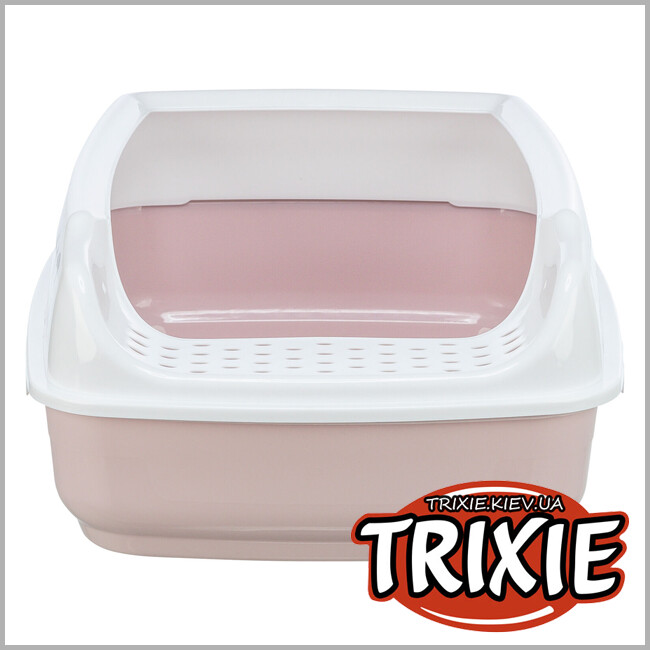 ТРИКСИ Украина - Туалет для кота Trixie 40399 "Delio" с высоким бортиком, 38х20х50см, сиреневый/белый