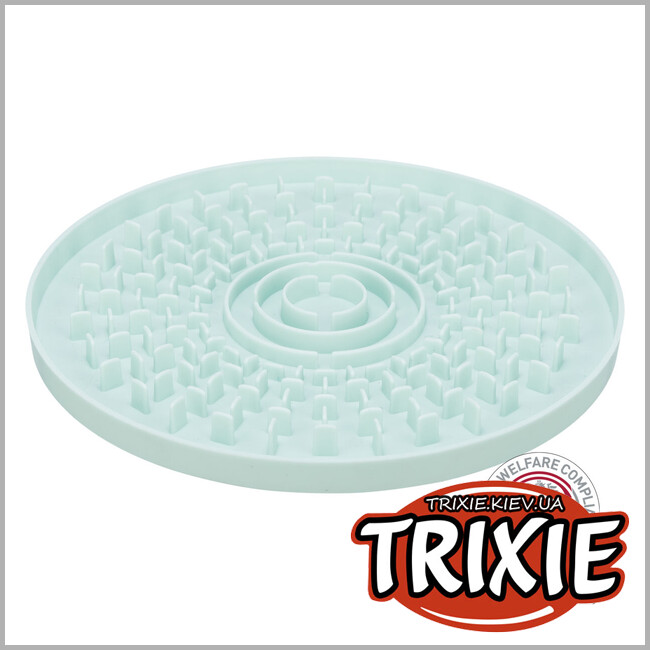 ТРИКСИ Украина - Миска-коврик Trixie 34958 для щенков Junior для медленного кормления голубая пластик 21 см