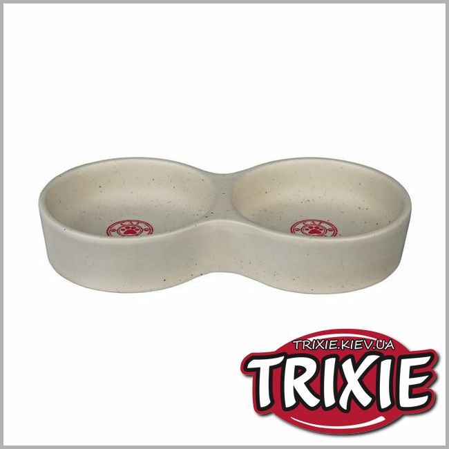 ТРИКСИ Украина - Миска для кошки TRIXIE - керамическая, двойная