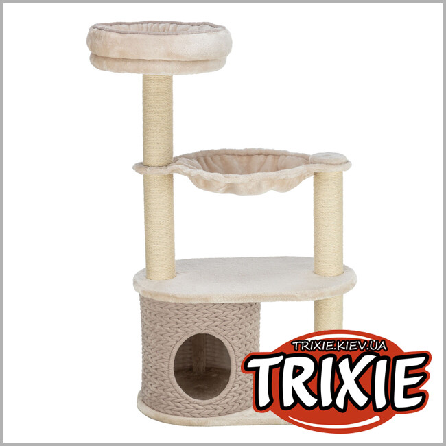 ТРИКСИ Украина - Домик-драпак для кошек Trixie "Alessia", 114см, светло-серый/песок
