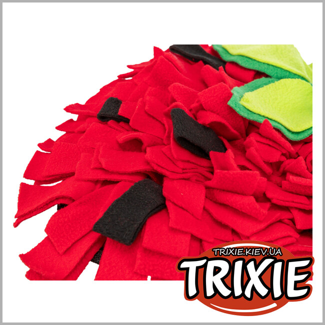ТРИКСИ Украина - Развивающий коврик - клубника для игры с грызуном Trixie 62828 (полиэстер), 33х40см, красный