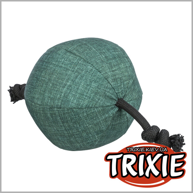 ТРИКСИ Украина - Мяч CityStyle с веревкой Trixie 34725 (ткань/веревка), переделан, 14х34см