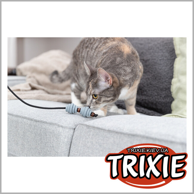 ТРИКСИ Украина - CityStyle удочка Trixie 41138 с мячиками (дерево/фетр), 40см