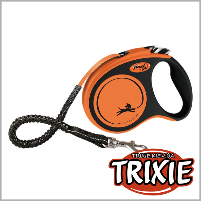ТРИКСИ Украина - С амортизатором flexi XTREME Tape Leash (S: 5м/ до 20 кг)