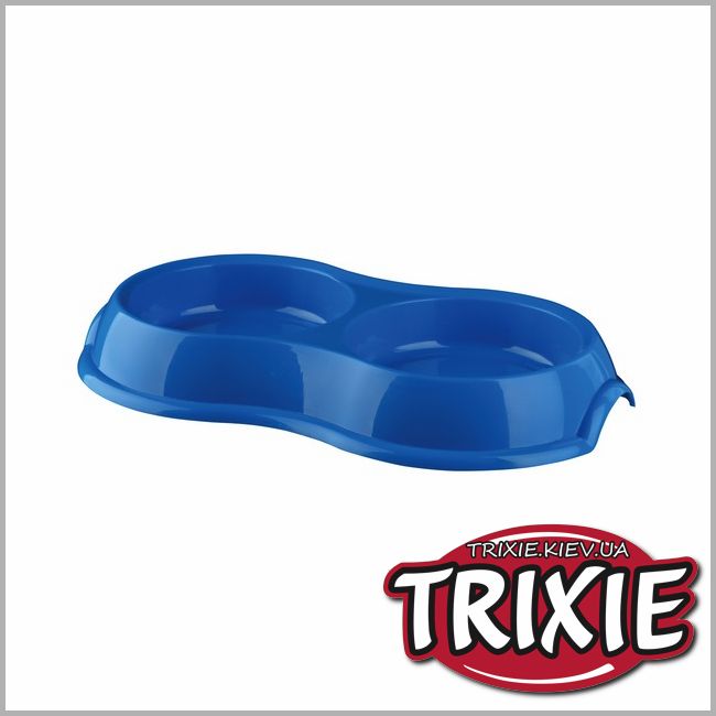 ТРИКСИ Украина - Пластиковая миска двойная TRIXIE (не скользит 2*0.2л / 11см)
